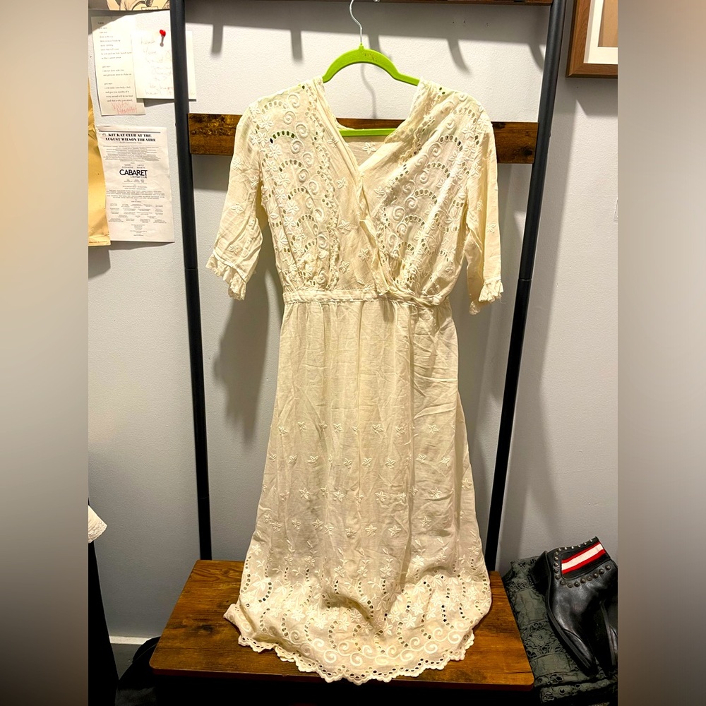 Victorian Edwardian 1870s Antique Floral Prairie Dress - Picture 4 of 12